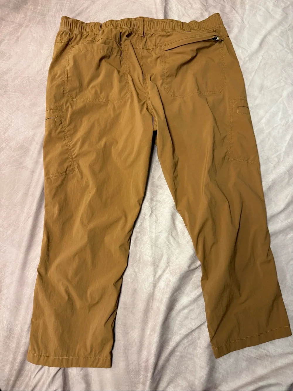 Duluth Trading Co Men’s 46x30 Tan Cargo Pants Standard Fit Stretch Nylon